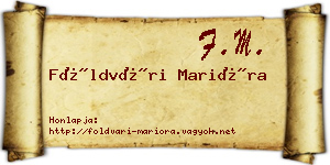 Földvári Marióra névjegykártya